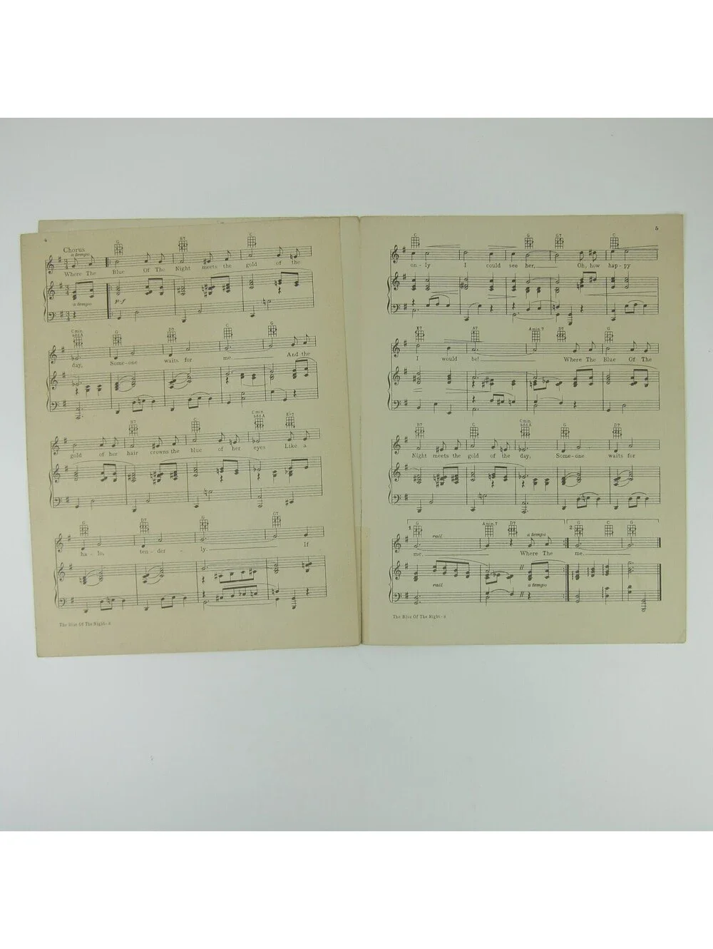 Sheet Music Where The Blue Of The Night Meets Gold Of The Day Bing Crosby 1931